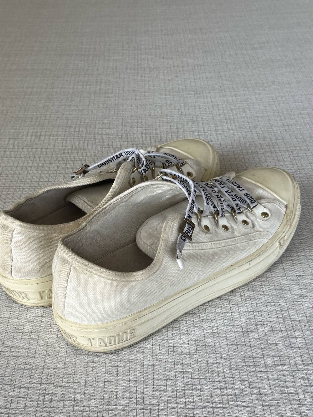 Dior Cream White Canvas J'Adior Lace-Up Sneakers - Picture 7 of 7